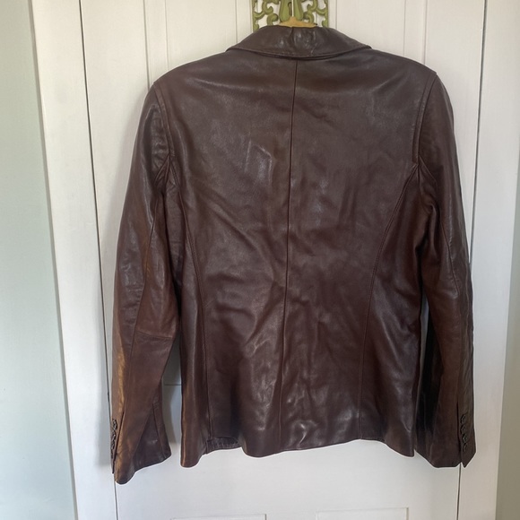 Ann Taylor brown leather jacket - Picture 2 of 2